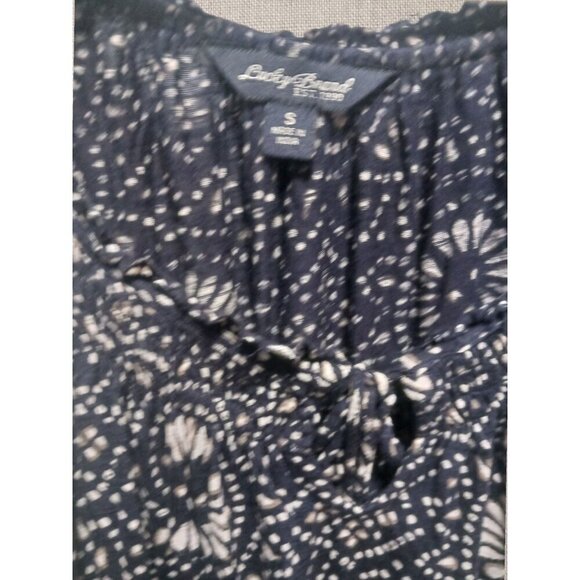 Lucky Brand Womens Sleeveless Printed Tank Top Size Small navy/wht - Picture 3 of 6